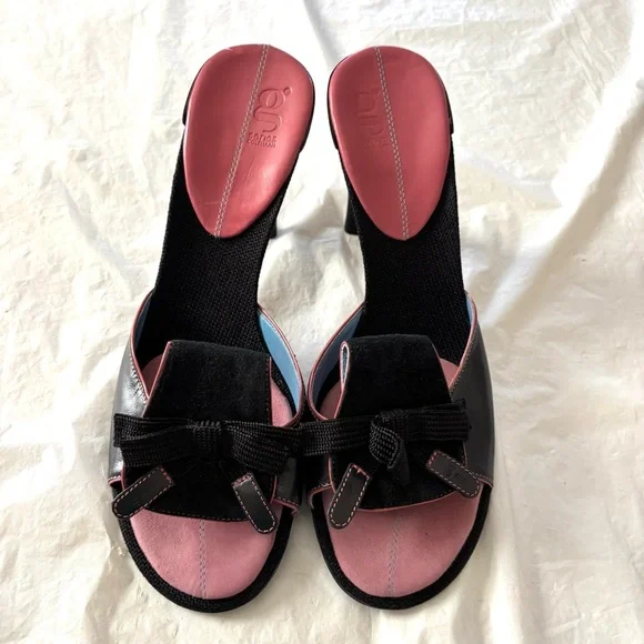 Cole Haan Rare G Series Bows Nike lab Black Pink Heeled Slip Ons SZ 9.5 B NWOT - Picture 13 of 14
